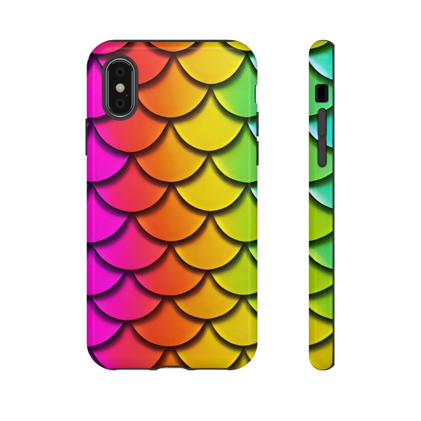 Tough Phone Case - Rainbow Mermaid Scales Print, Compatible with Apple iPhone, Samsung Galaxy, and Google Pixel Devices - The Mountain Mermaid Company